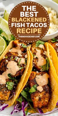 Buttery fish fillets encrusted with a perfect balance of herbs and spices star in these Blackened Fish Tacos. Wrapped in warm corn tortillas, topped with shredded cabbage and served with a creamy chipotle-lime sauce on the side, these tacos burst with flavor in every bite.