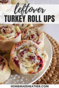 Get ready to impress your guests with these delicious turkey roll up appetizers. Packed with leftover turkey, cranberry sauce and cheese they're the perfect party snack!