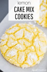 Easy lemon cake mix cookies made with just 5 simple ingredients. These delicious Spring cookies are bursting with fresh lemon flavor! #lemon #lemonrecipes #lemondesserts #lemoncookies #cakemix #cakemixrecipes #cakemixcookies #cookies #cookierecipes #spring #springrecipes #springdesserts #recipes #iheartnaptime