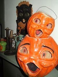 Vintage Paper Mache Jack 'O Lanterns