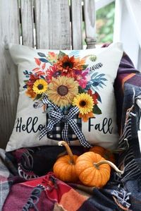 Add a touch of fall to your home décor with this easy craft and pillow project. I’m welcoming fall and my favorite season with a quick and easy DIY pillow project that anyone can do!  Embellishing these pillows was so much fun that I made a couple to share with friends to welcome fall!  I loved the colorful images of  these pillow covers in a set of 4 andthis single  ‘Hello Fall’ pillow cover. While I love decorative seasonal pillows, storing them on t…