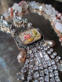 vintage assemblage necklace ROSE CASCADE by TheFrenchCircus, $214.00