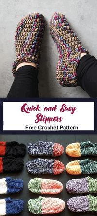 One Hour Slippers Free Crochet Pattern - A More Crafty Life