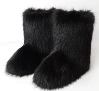 Women Warm Soft Fluffy Faux Fur Pull On Furry Ankle Boots Winter Snow Shoes 0713 | eBay