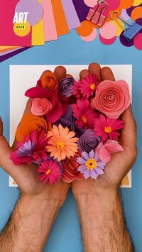 Origami DIY tutorial / Paper flowers / Floral composition portrait