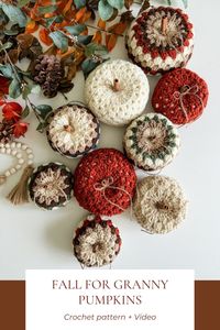 Crochet these quick and easy granny stitch pumpkins! Perfect for fall decor or use as a doorstop. Free crochet pumpkin pattern and tutorial.