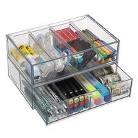 PRICES MAY VARY. Acrylic Versatile Organizer with Drawer- These desktop organizer are designed to help you organize office, dresser and bathroom. Desk organizer with drawers are versatile enough to serve as storage solutions for Office supplies (pen, paper clip, pencil), Handicrafts (various beads) and art supplies (tape, washi tape, glue),Cosmetics (lipstick, blush, foundation), and more. Stackable and Space Saving- These acrylic drawer organizer are stackable, allowing for flexible combinations to suit different occasions. Purchasing and using multiple sets together or separately makes organizing your space effortless. A well-organized drawer saves time in finding items and keeps your room tidy. Premium Acrylic Material-Unlike ordinary plastic, our clear drawer organizers are made of hig