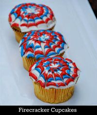 Fourth of July Ideas ~ Firecracker cupcakes, star napkin holders, Rice Krispies treats sparklers, and lots more ideas!