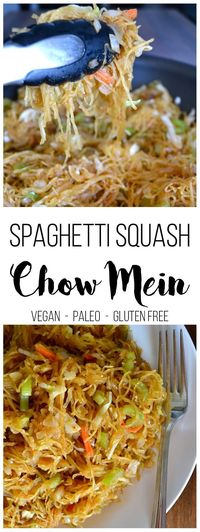 Spaghetti Squash Chow Mein - Easy Paleo, grain free, gluten free dinner the whole family will love!