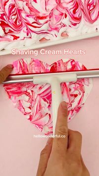 Valentine craft for kids. Shaving Cream Hearts