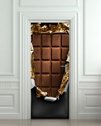 Door Wall STICKER Chocolate bar brick decole poster 30x79"