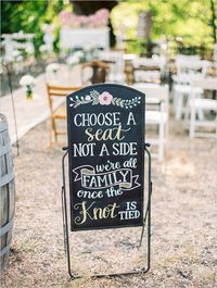 pick a seat wedding ceremony sign @weddingchicks                                                                                                                                                      More