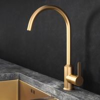 LSC Lambeth Brushed Gold Single Lever Swivel Spout Kitchen Sink Mixer Tap - Single Lever Taps from TAPS UK