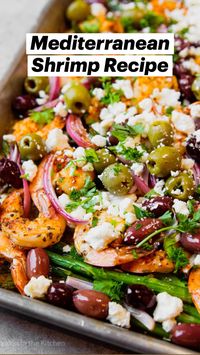 FULL RECIPE HERE: https://gardeninthekitchen.com/sheet-pan-mediterranean-shrimp/  This 10-minute Sheet Pan Mediterranean Shrimp recipe features lightly seasoned shrimp and colorful vegetables all cooked on the same pan. With maximum flavor and minimal effort, it’s perfect for quick, easy, and healthy weeknight dinners!