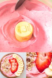 This Strawberry Banana Smoothie Bowl is super easy to make and it tastes better than ice cream! Made with just 3 ingredients, you’ll want to eat it all summer long. FOLLOW Cooktoria for more deliciousness! #banana #strawberries #icecream #nicecream #smoothie #smoothiebowl #vegan #breakfast #recipeoftheday