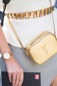 Smaller crossbody bags keep the metallic trend relaxed without going overboard. Get the look here.