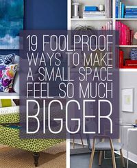 Very helpful. Having lived in homes much too big and very tiny, I like having just enough room for everyone and our stuff, but not so much space that I'm constantly cleaning a huge house. That usually leavesus in a smallish home but these are good tips to help it feel bigger.