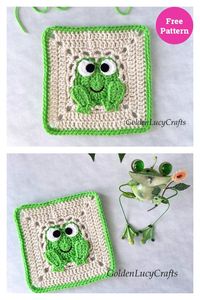 Frog Square Free Crochet Pattern