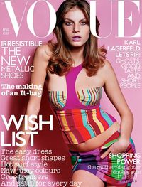 Cover of Vogue UK with Angela Lindvall, April 2003 (ID:91)| Magazines | The FMD #lovefmd