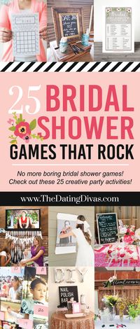 25 Bridal Shower Games that totally ROCK! No more boring bridal shower games…