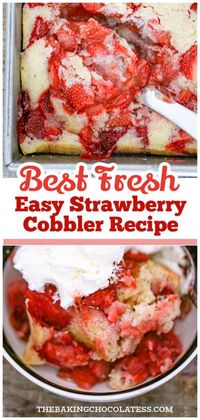 Dive into a world of juicy, fresh strawberries and warm, buttery cobbler with this Best Fresh Strawberry Cobbler recipe! This traditional dessert is perfect for all your fall dessert cravings; tantalizing your taste buds while paying homage to a classic just in time for the season.