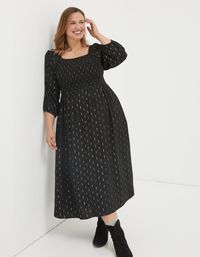 Black Adele Sparkle Midi Dress, Dresses | FatFace.com