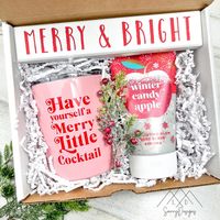 Let's get this ready and shipped in time for Christmas! 😍 Spread a little holiday cheer to others by sending them a festive and fun gift box! Such a fun way to brighten someone's day and have a holiday gift delivered right to their door! :) Let your friends, family, co-workers or special person know you are thinking about them this season!   "LET'S GET FIZZY" Box Includes:   ➼ Custom Sign ➼ Stainless Steel Tumbler ➼ Falala Word Straw ➼ Hand Towel  ➼ Foaming Hand Soap ➼ Box, Paper Shred, Accents