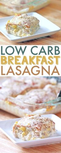 Breakfast Lasagna - this breakfast lasagna is low carb, lchf and keto since it uses thinly sliced deli ham as the "noodle". It's delicious and low carb! via @730sagestreet