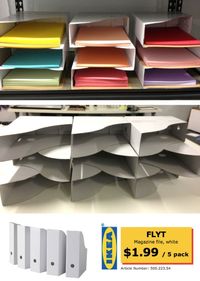 WONDERFUL HELPER!!! Make this yourself EASILY! Paper Sorter from stacked #IKEA Flyt Magazine files. Just tape together with packing or duct tape