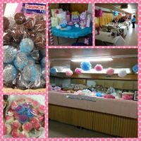 Girls baby shower cake pops tissue poms