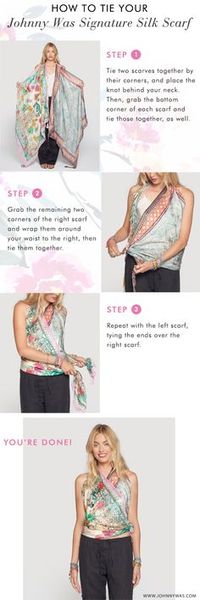 How to Tie Your Johnny Was Signature Silk Scarf into a Shirt: Step by Step #howto #styletip