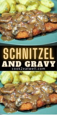 This pork schnitzel with mushroom gravy is a delicious meal that’s worthy of a special occasion. This is a variation of classic pork schnitzel, it starts the same way but then it’s covered with a mushroom gravy. #porkschnitzel #mushroomgravy