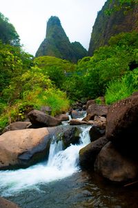 Iao Needle Stream Maui Hawaii. Vibrant stream with Iao Needle in background. Peo , #AFF, #Maui, #Hawaii, #Stream, #Iao, #Needle #ad