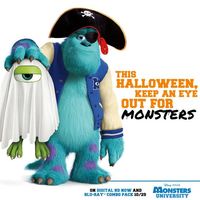 Mike [as a ghost] & Sulley [as a pirate] (Drawing by Pixar) #MonstersInc #Halloween