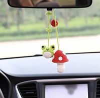 Hanging car frog/mushroom accesory for mirror