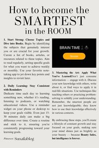 Become the smartest in the room with these simple steps! 🏹 Cultivate a habit of daily learning, stay consistent with your goals, and let your intelligence shine brighter than ever. Because confidence comes from knowledge, and true beauty shines brightest with a sharp mind. ✨ #StayCurious #SmartIsBeautiful #DailyLearning #GlowWithKnowledge #MindsetMagic