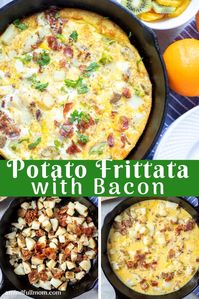 This Oven Frittata is made with potatoes, leeks, bacon, and an egg custard for a hearty, gluten-free meal perfect for brunch or breakfast.