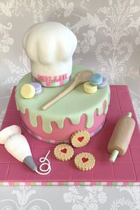 Baking Themed Chef Hat Cake