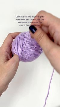 Don't have a yarn winder on hand, but don't want to have your yarn flopping all over the place? Here's how you can wind a center-pull ball with just your hand! This technique is great if you want to work with smaller balls for colorwork or prefer to wind your balls before you get started! #YarnBall #YarnTutorial #KnittingTutorial #CrochetTutorial #TodayILearned #CrochetTip #KnitTip #KnitHack #YarnLove #YarnHack #Yarnspirations