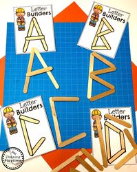 "Make preschool fun with this hands-on alphabet activity for kids. Kids can use craft sticks to build and make letters.  This activity works on preschool skills like: ✿ Letter Recognition ✿ Fine Motor Skills ✿ Pattern Building You can do these as individual cards or just print out the full sheet and build them there. It also works great as a file folder or binder activity. Add Velcro dots to make it even more fun. ✿ I N S T A N T D O W N L O A D ✿ **This is a DIGITAL DOWNLOAD. No physical items will be mailed to you.** When you purchase you will receive an email receipt from Etsy with a link to download your printable. You can also download your files from the \"Purchases and Reviews\" section of your Etsy profile. You will receive a PDF file for printing on 8.5\"x11\" paper. Print on heav