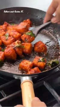 Ingredients   Paneer  Red chilli powder  Cornflour  Ginger garlic paste  Salt to taste   Oil for frying   Ginger and garlic   Kadi patta  Tomato ketchup  Red chilli sauce  Black pepper powder  Salt to taste