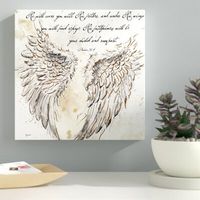 Do you have a room that's feeling a little stale? Adding a touch of art to your walls can sometimes be just the thing for giving your home a fresh look. This print, for example, is a great option for lending a room an inspirational touch. Showcasing an inspirational message and a print of angel's wings, it's a perfect piece for lending a room a hopeful accent. Printed in the USA on 100% cotton, artist-grade canvas, this piece is wrapped around a wood frame for a gallery-style look. And since mou