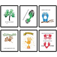 PRICES MAY VARY. 6 Different Designs – You will receive a set of 6 unframed art prints for dad, each with a different design. Each print has cute handprint patterns and words of deep love for the dad. Perfect for adding a pop of color and personalization to any space. Sweetest Keepsake for Dad - Each of the wall art prints for dad measures 8 x 10 inches. The package does not include any photo frames. You can pick a photo frame you like in a nearby store and apply it as a wall painting or desktop