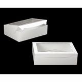 244 - 14" x 10" x 4" White/White with Window, Lock & Tab Box With Lid