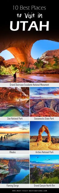 Some would argue that Utah is a state destined for nature lovers; and while there’s no arguing about tastes, one thing is certain: it does have jaw-dropping, natural attractions by the bucket loads. Here are 10 Best Places To Visit In Utah #travel