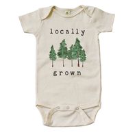 Organic "Locally Grown" Forest Edition Onesie by MiniAndMeep, Organic Baby Clothes and Onesies, Funny Baby Clothes, Cute Baby Clothes, Handmade Baby Clothes, Pacific Northwest, Tree Onesie // #BabyClothes #OrganicBaby #OrganicBabyClothes #FunnyBabyClothes, #CuteBabyClothes #HandmadeBabyClothes #VeggieBaby #FarmBaby #BohoBaby #MountainBaby #PacificNorthwest #PNWBaby #PNW #OregonBaby #WashingtonBaby #Outdoorsy #TreeOnesie #PNWOnesie #LocallyGrownOnesie