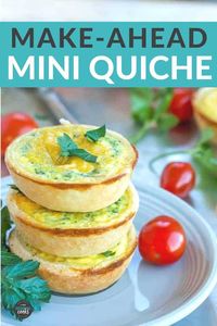 Perfect for make-ahead breakfasts or hors d'oeuvres, Mini Quiche Appetizers are always a hit! Easy to make and freeze, bake these delicious muffin tin quiche and store them in your freezer for months.