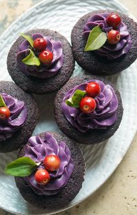 This Ube cupcake is made of Ube Halaya and Ube Flavoring plus essential, readily available ingredients. This recipe yields soft and moist Ube cupcakes. The cupcakes are frosted with the sweet and nutty flavor of Ube Buttercream frosting nd decorated with fresh greens.