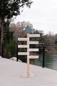 Directional sign for wedding guests and wedding venue