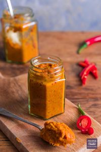 Homemade Thai red curry paste